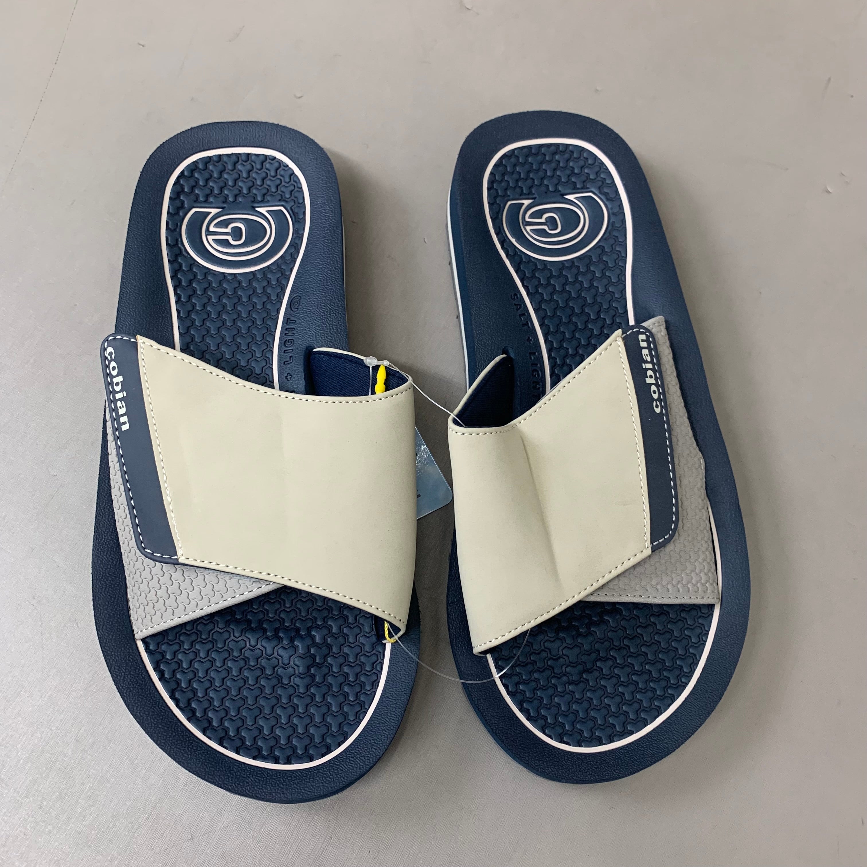 COBIAN DRT Synthetic Leather Strap Slide Sandals Men's Sz 11, 44 EU Navy DRS24-410-11