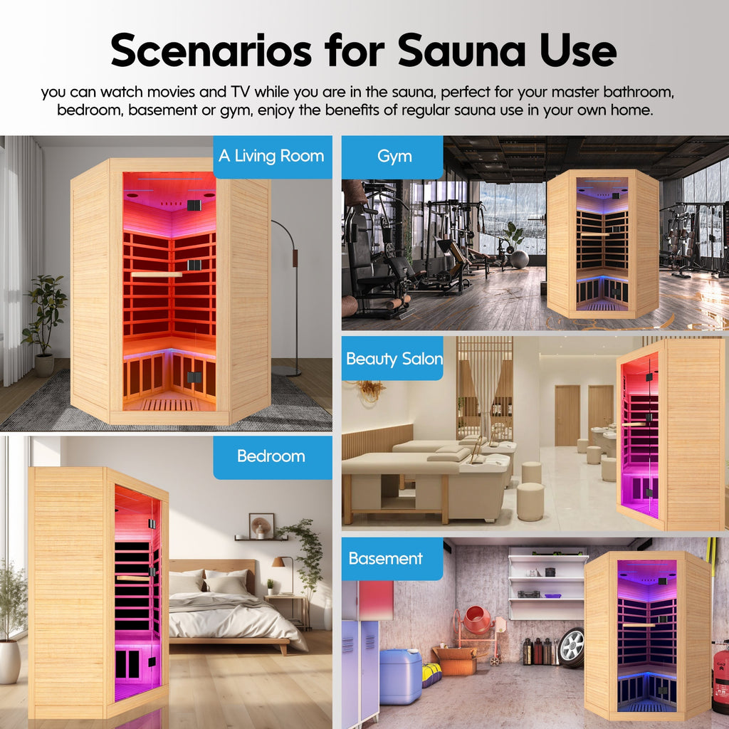Canadian hemlock pentagonal double sauna