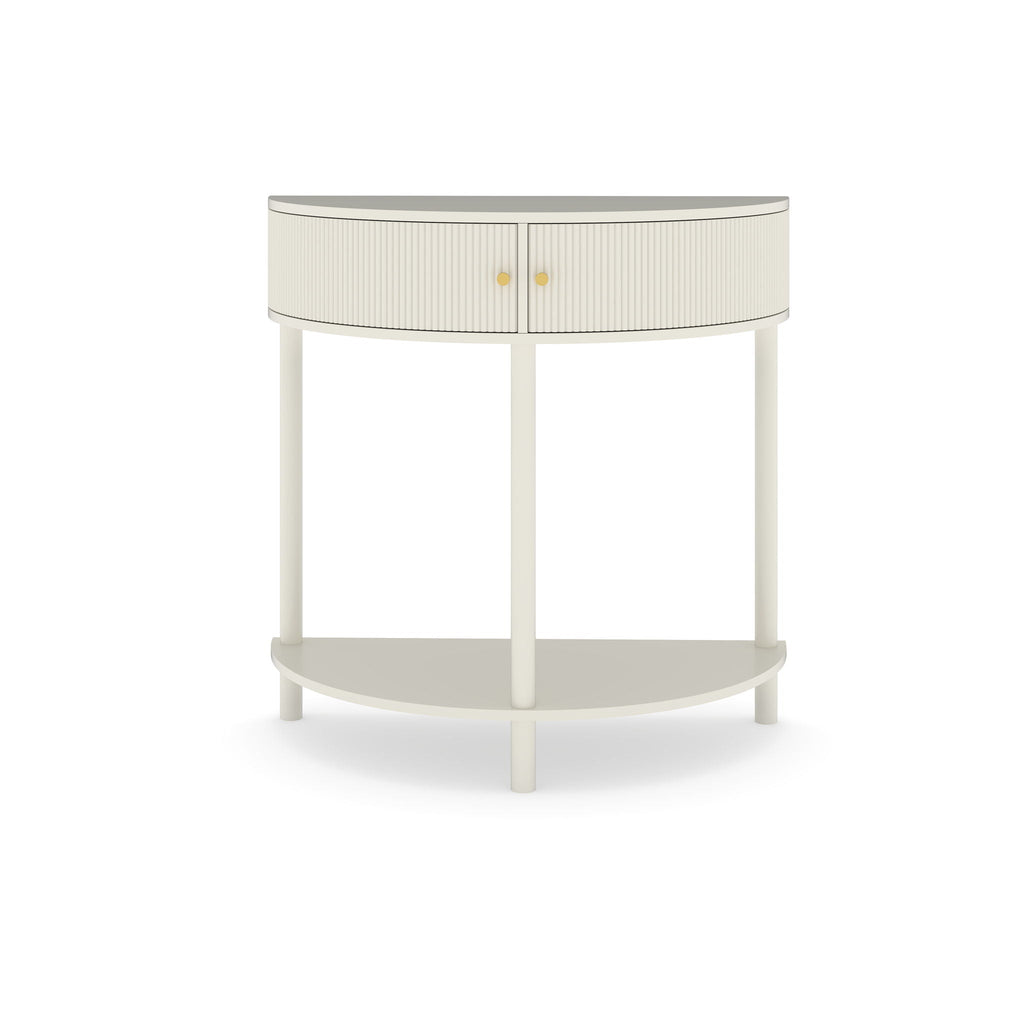 Demi Lune Console Table With 2 Storage Drawers