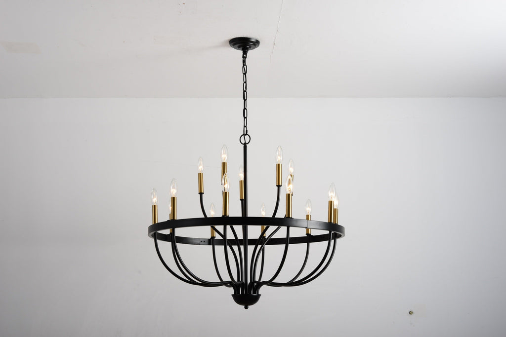 18-Light Industrial Iron Candle Chandelier