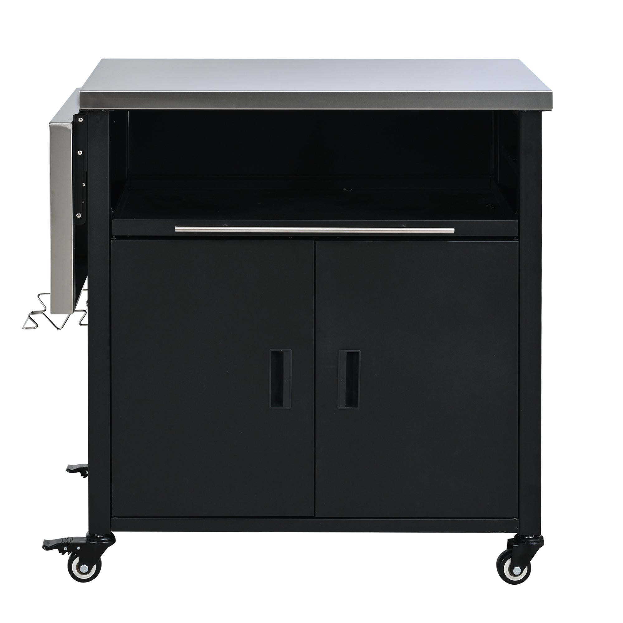 Foldable Outdoor Prep Station BBQ Cart Patio Dining Cart