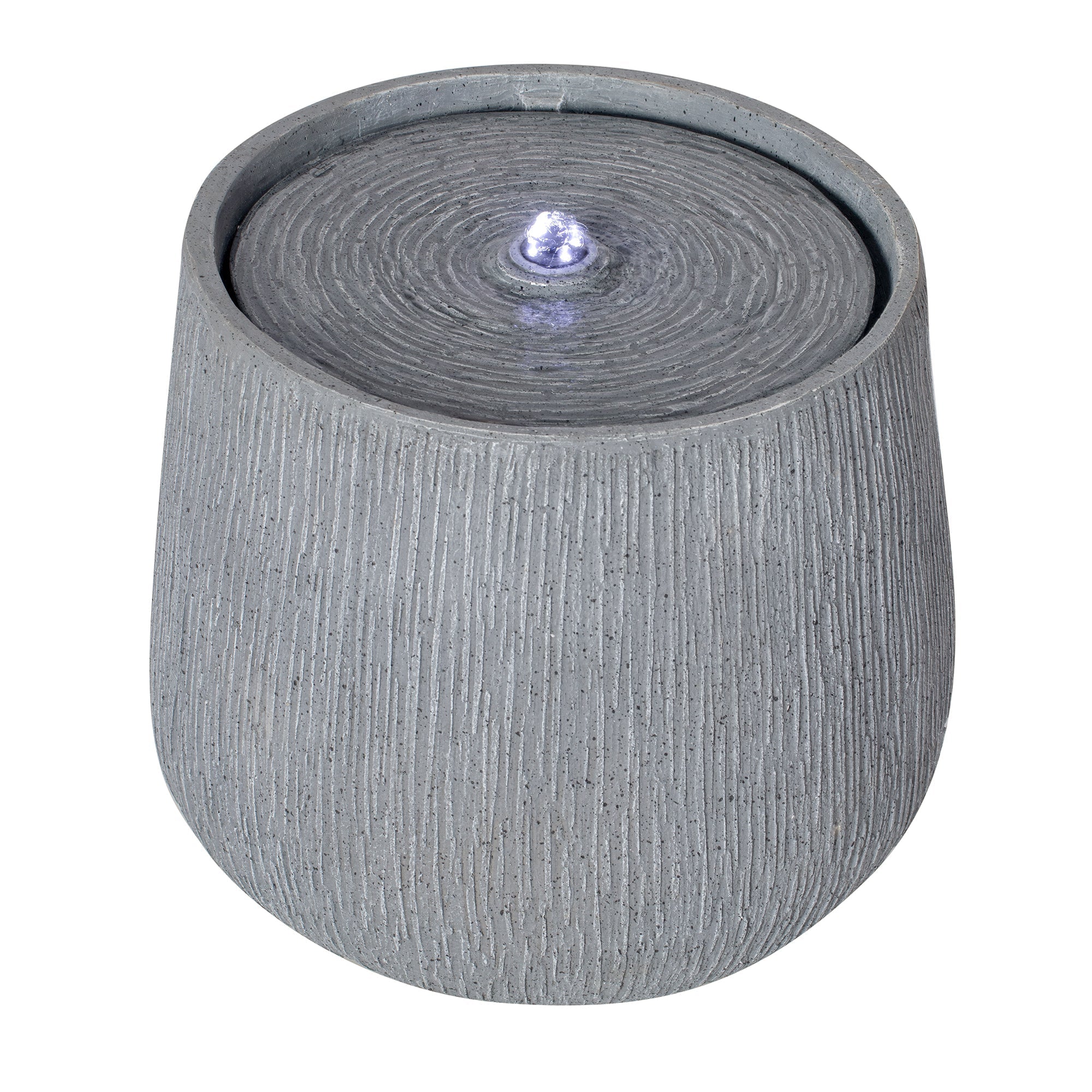 12.99" Gray Polyresin Outdoor Water Fountain with LED Light