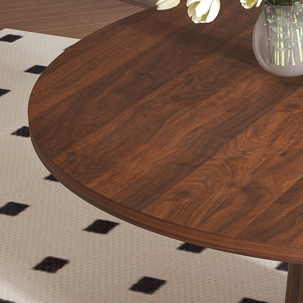 47 Inch Round MDF Dining Table for 4, Modern Farmhouse Style