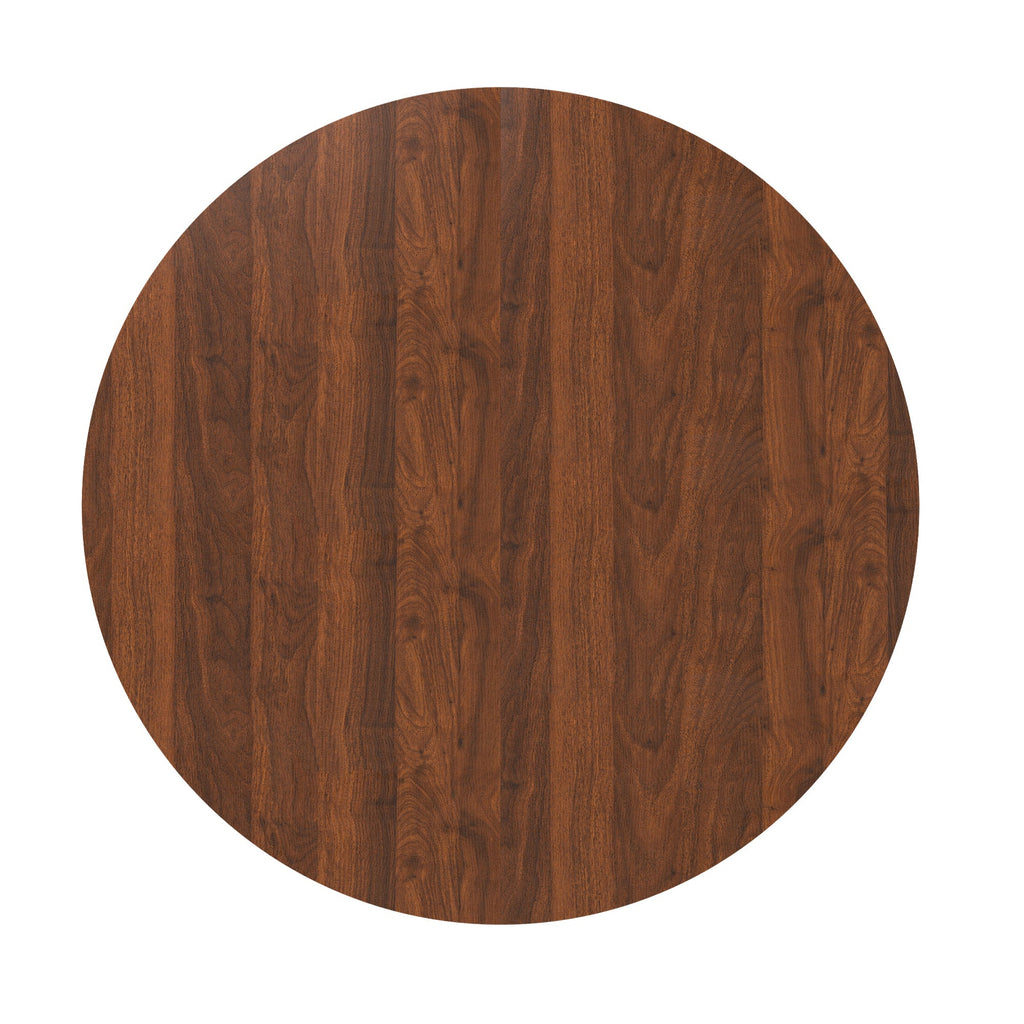 47 Inch Round MDF Dining Table for 4, Modern Farmhouse Style
