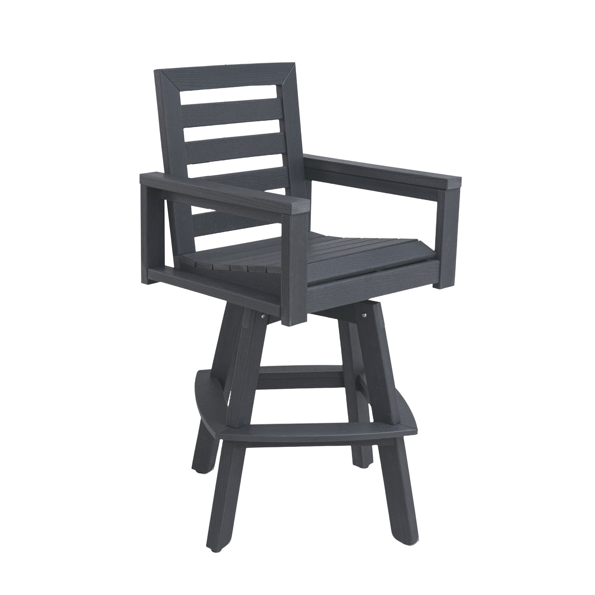 Outdoor 360° Swivel Bar Chair in Slate Grey