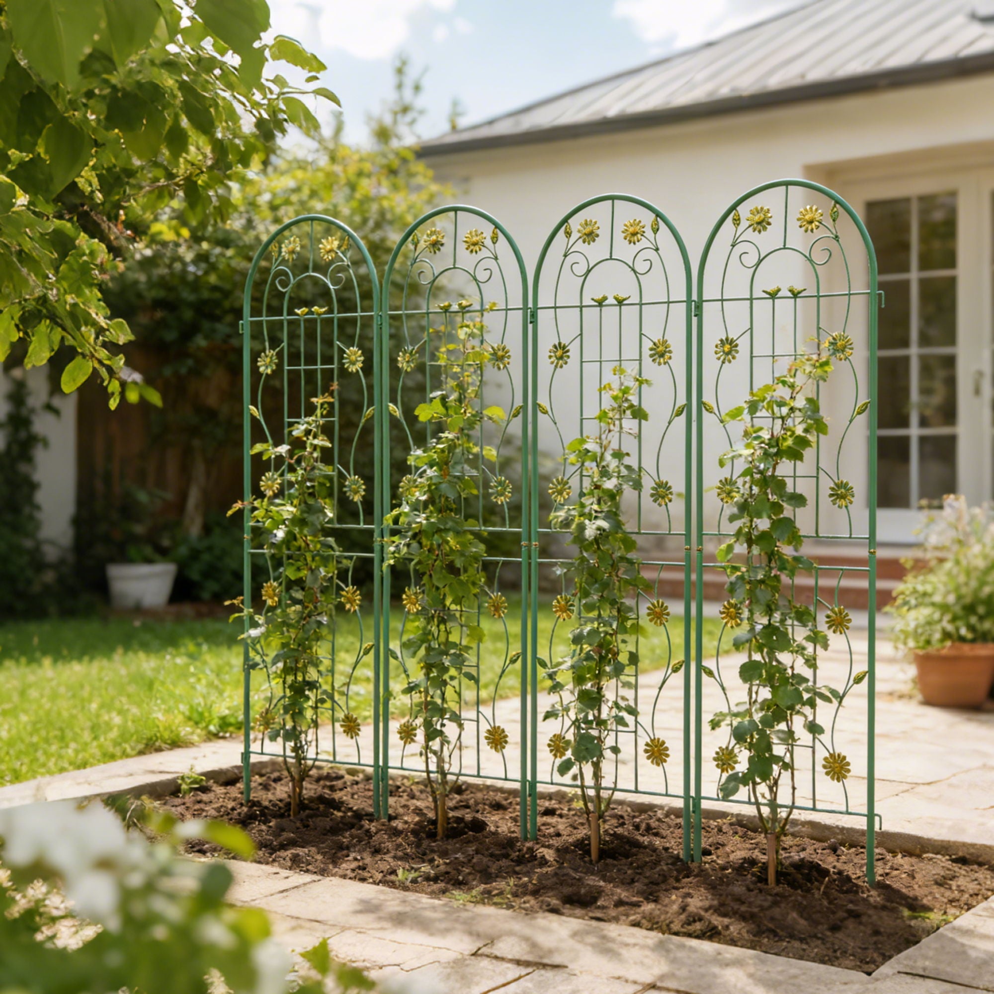 Metal Garden Trellis Rustproof Trellis For Climbing Plant Outdoor Flower Support