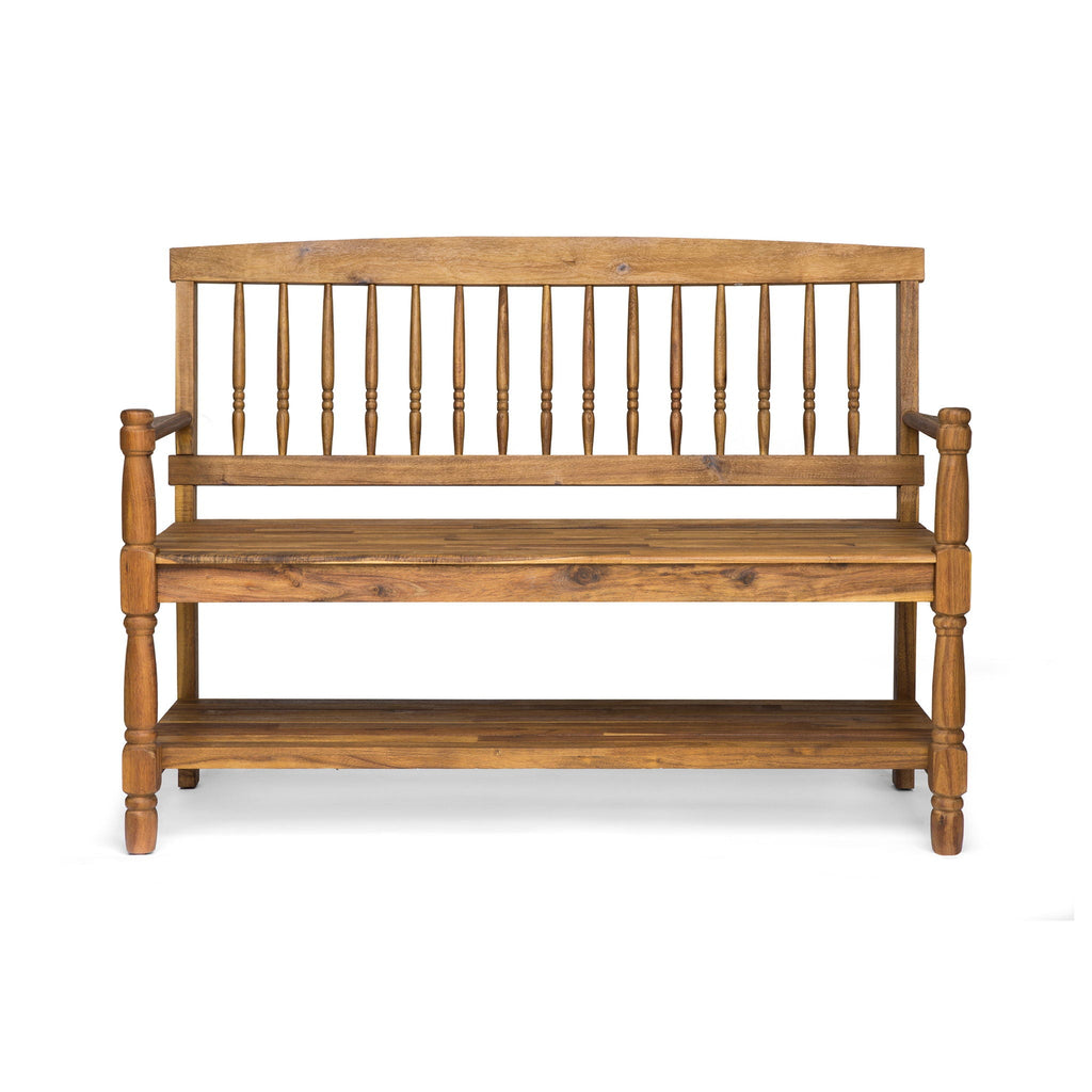Imperial Bench With Built-In Shelf