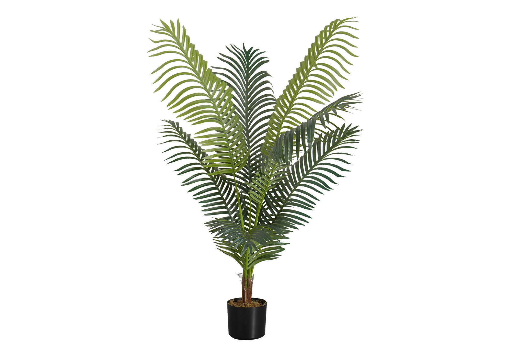 47" Tall Artificial Palm Tree - Indoor Faux Plant in Black Pot