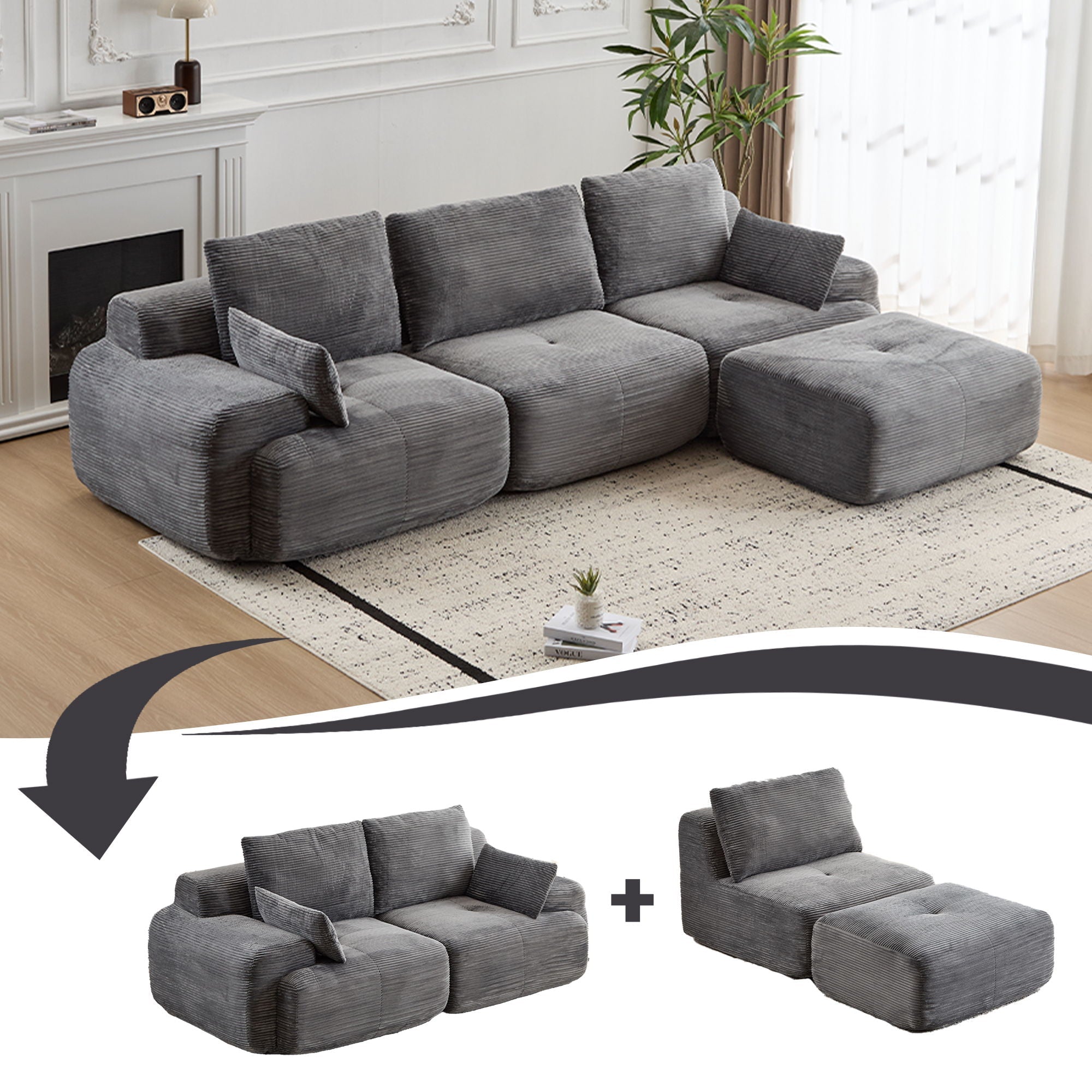 Compressed Sofa Large Sectional Couches for Living Room