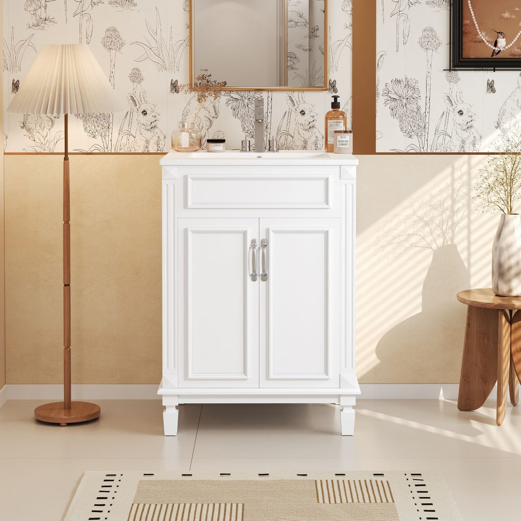 Bathroom Vanity With Top Sink and Soft Closing Doors