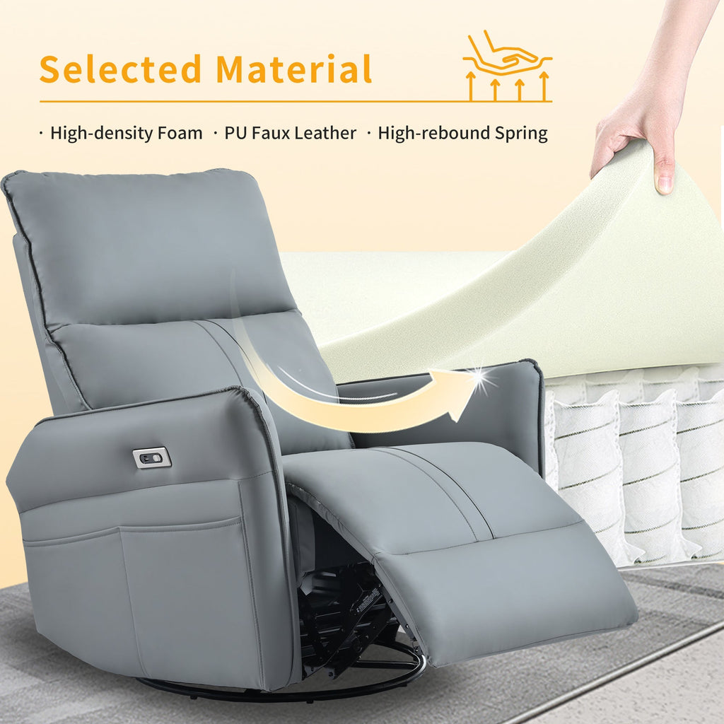 Power Swivel Rocker Recliner Chair for Adults