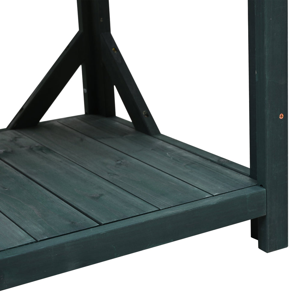 TOPMAX 65" Large Wooden Farmhouse Rustic Outdoor Potting Bench Table