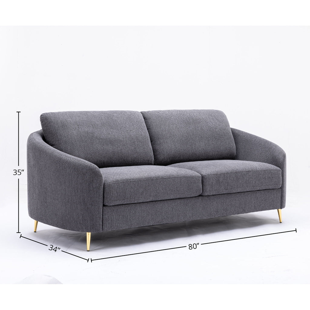 Yuina Linen Sofa in Gray
