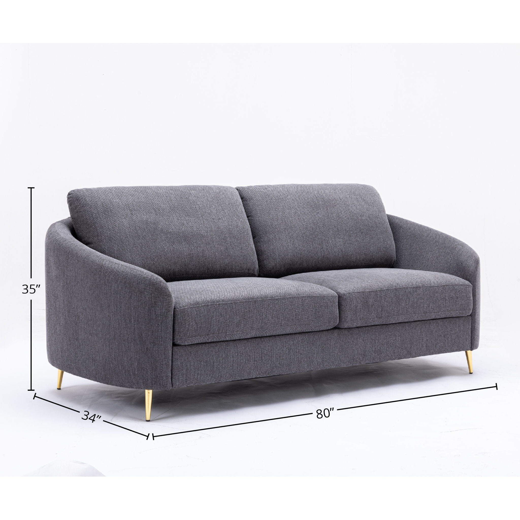 Yuina Linen Sofa in Gray