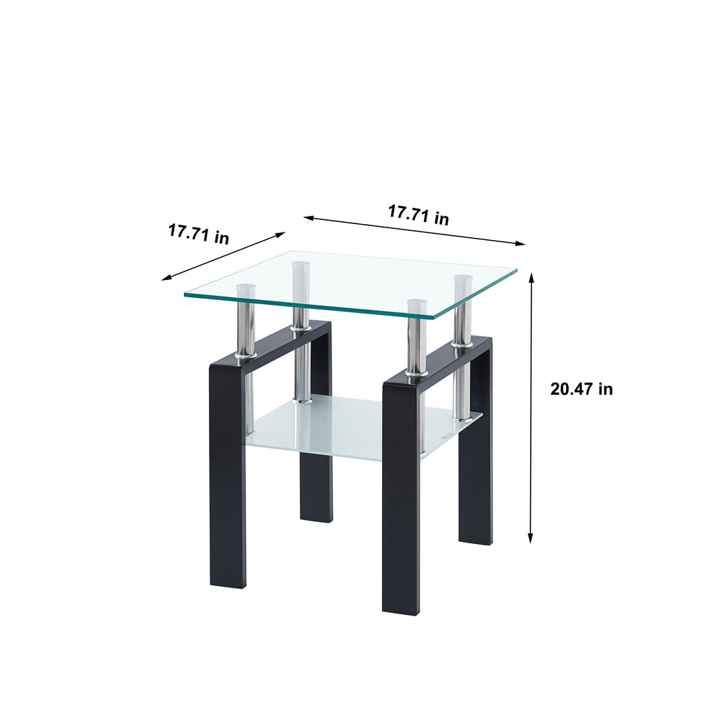 Luxury Modern Tempered Glass Coffee Table with 2 Layers