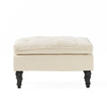 Lofton Pillow Top Ottoman With Button Tufting - Cream