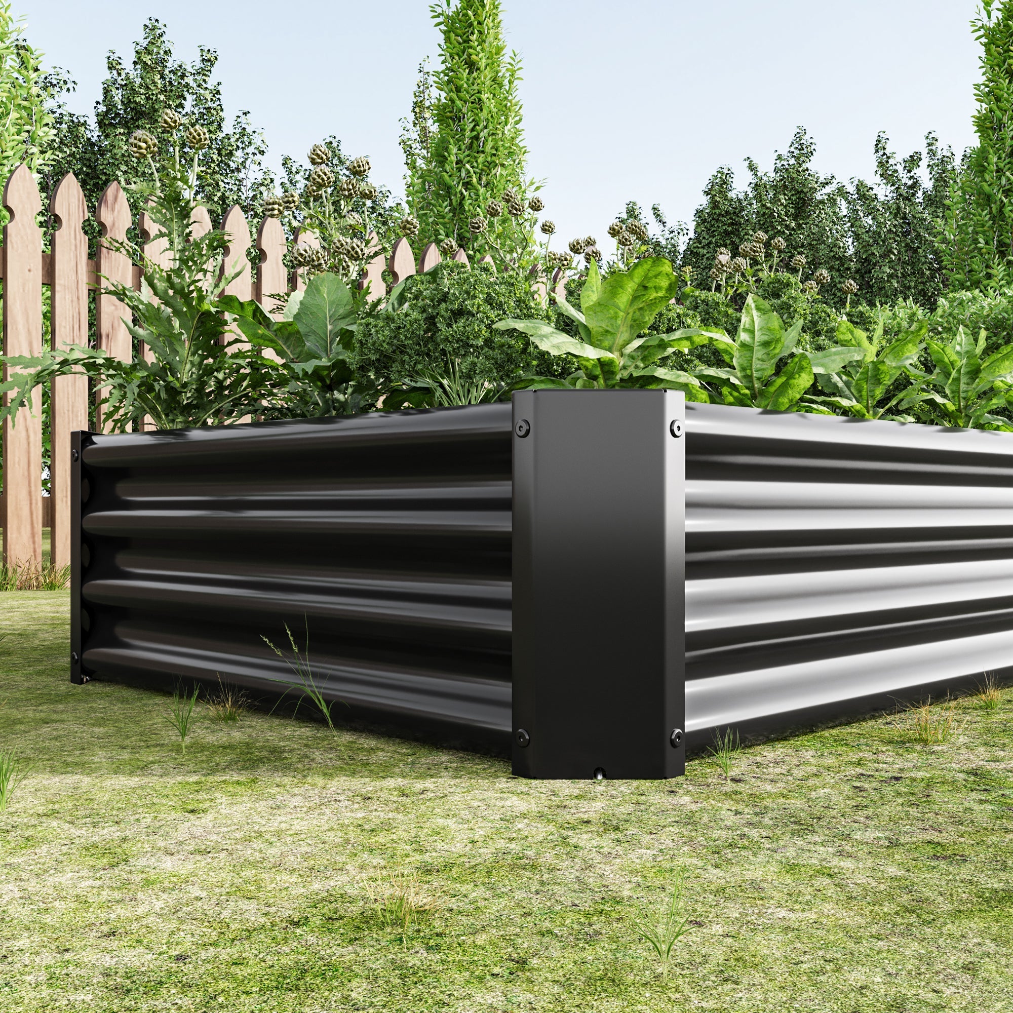 Raised Garden Bed Outdoor 6×3×1 ft Metal Raised Rectangle Planter Bed