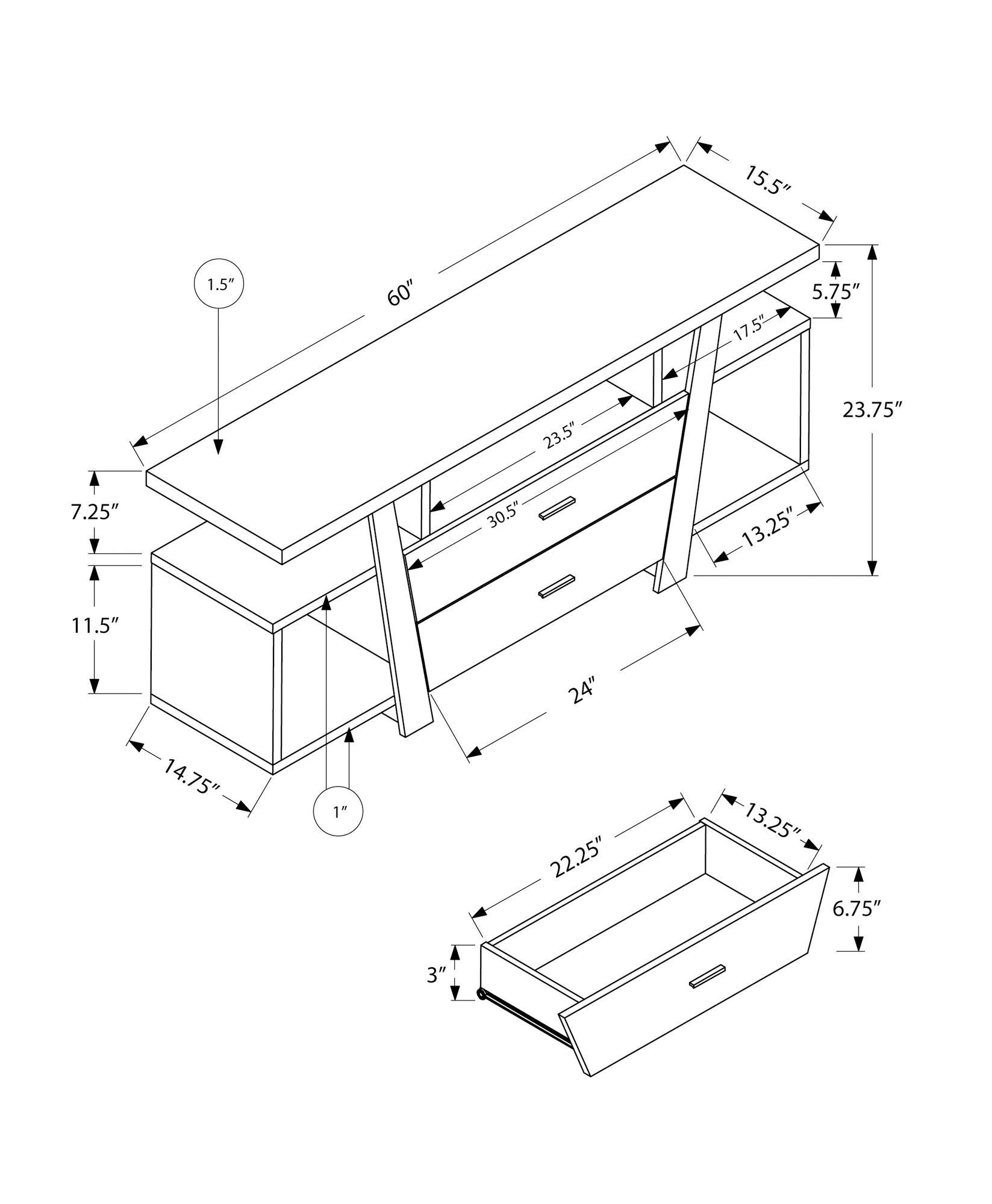 TV Stand Console Media Entertainment Center with Storage Drawers - Taupe