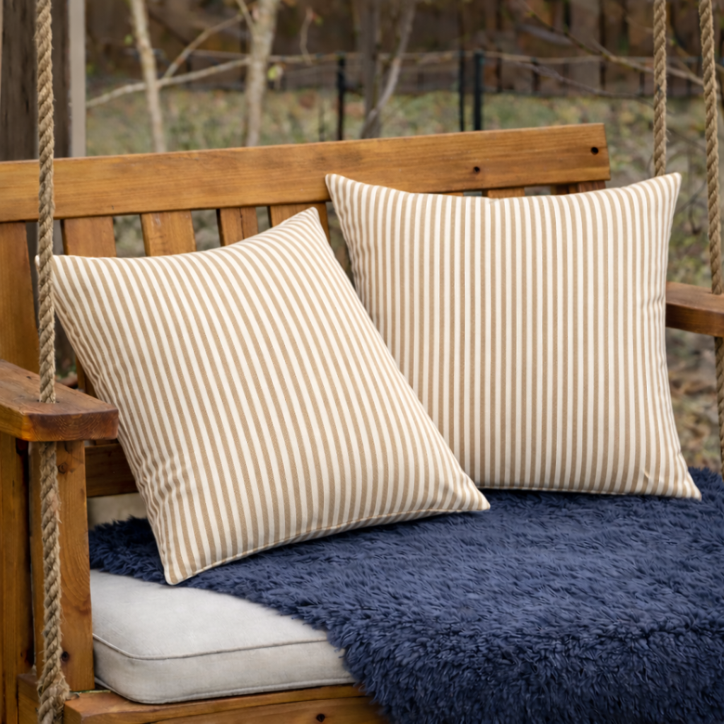 2 Pack Outdoor Throw Pillows, Waterproof & Fade-Resistant Patio Cushions (18x18)