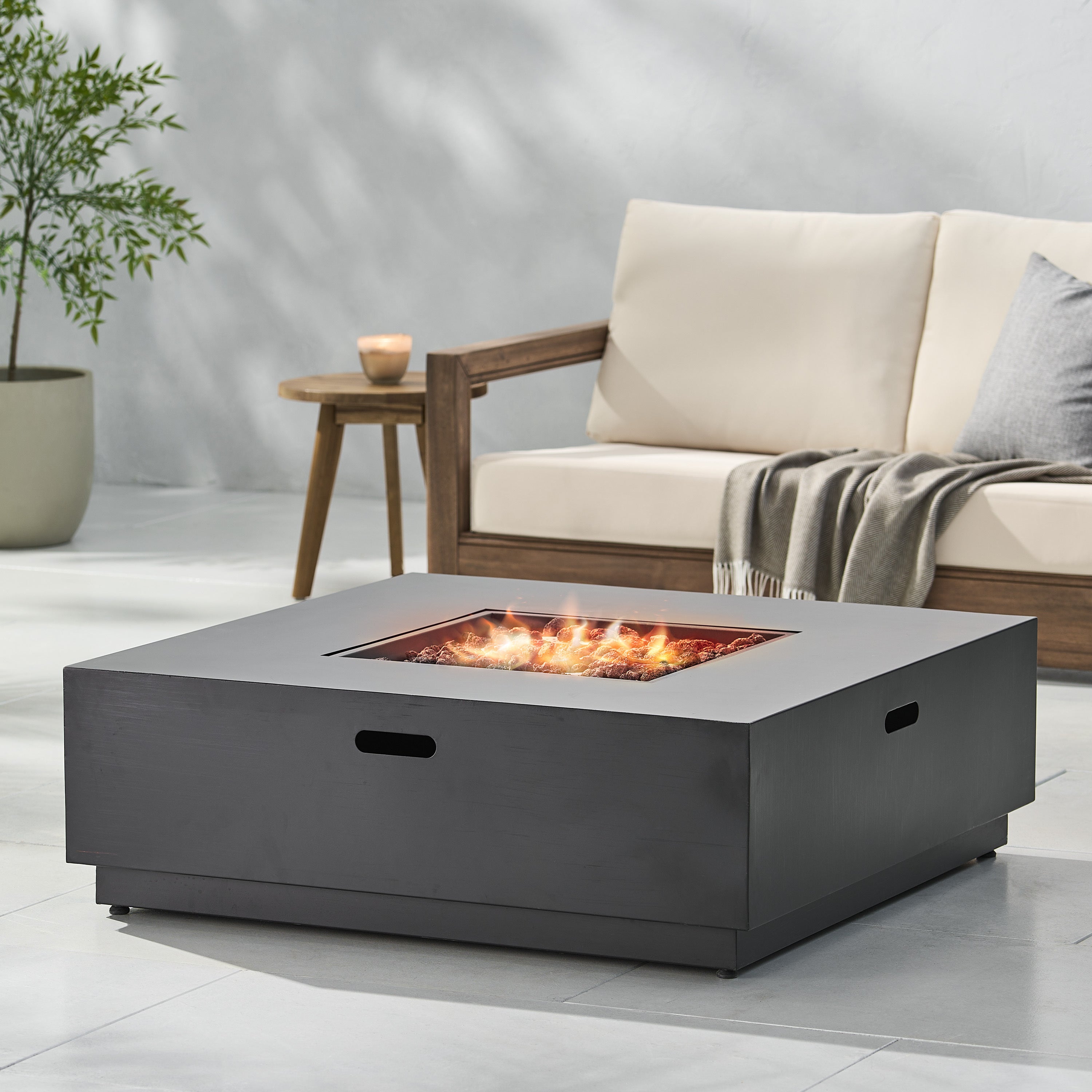 39'' Square Iron Fire Pit - 50,000 BTU