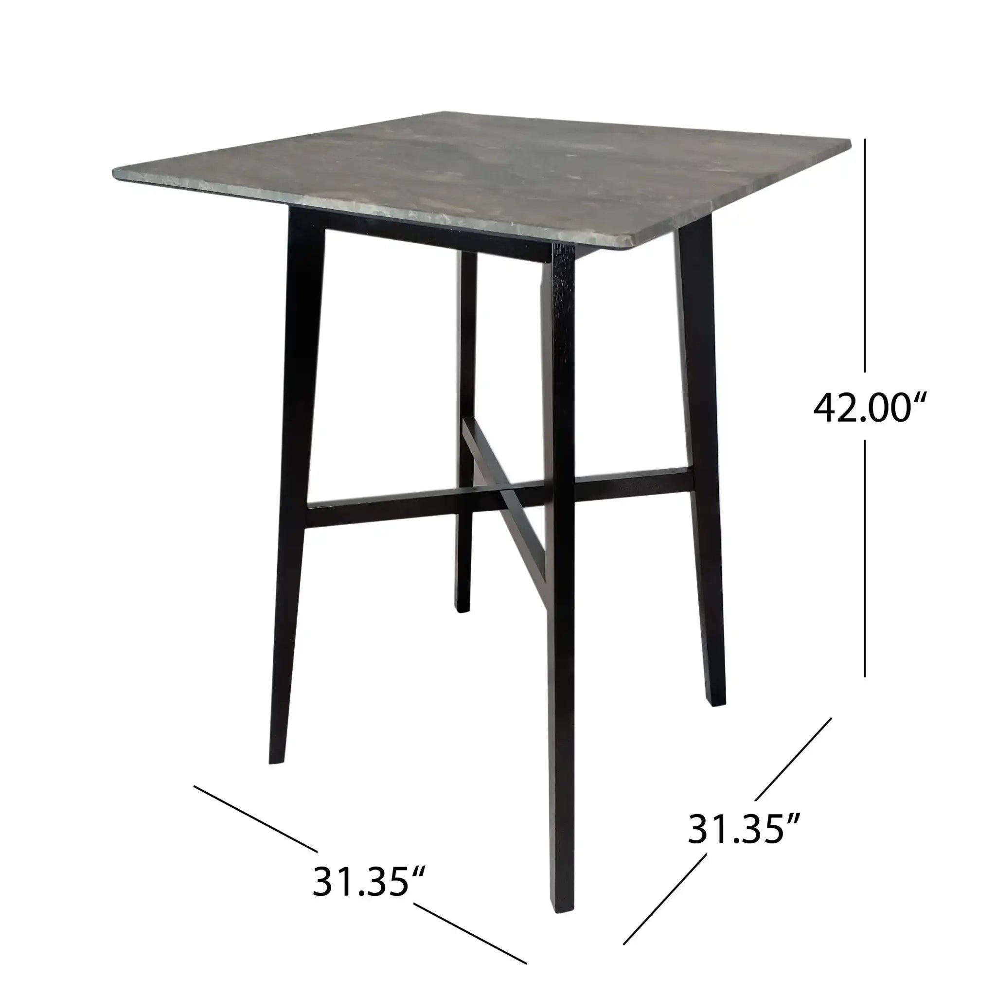 Modern Bar Height Dining Table with Rubberwood Legs and Laminate Table Top