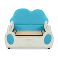 Cute Cloud Shape Bed With Guardrails Cartoon Design, Storage Pocket