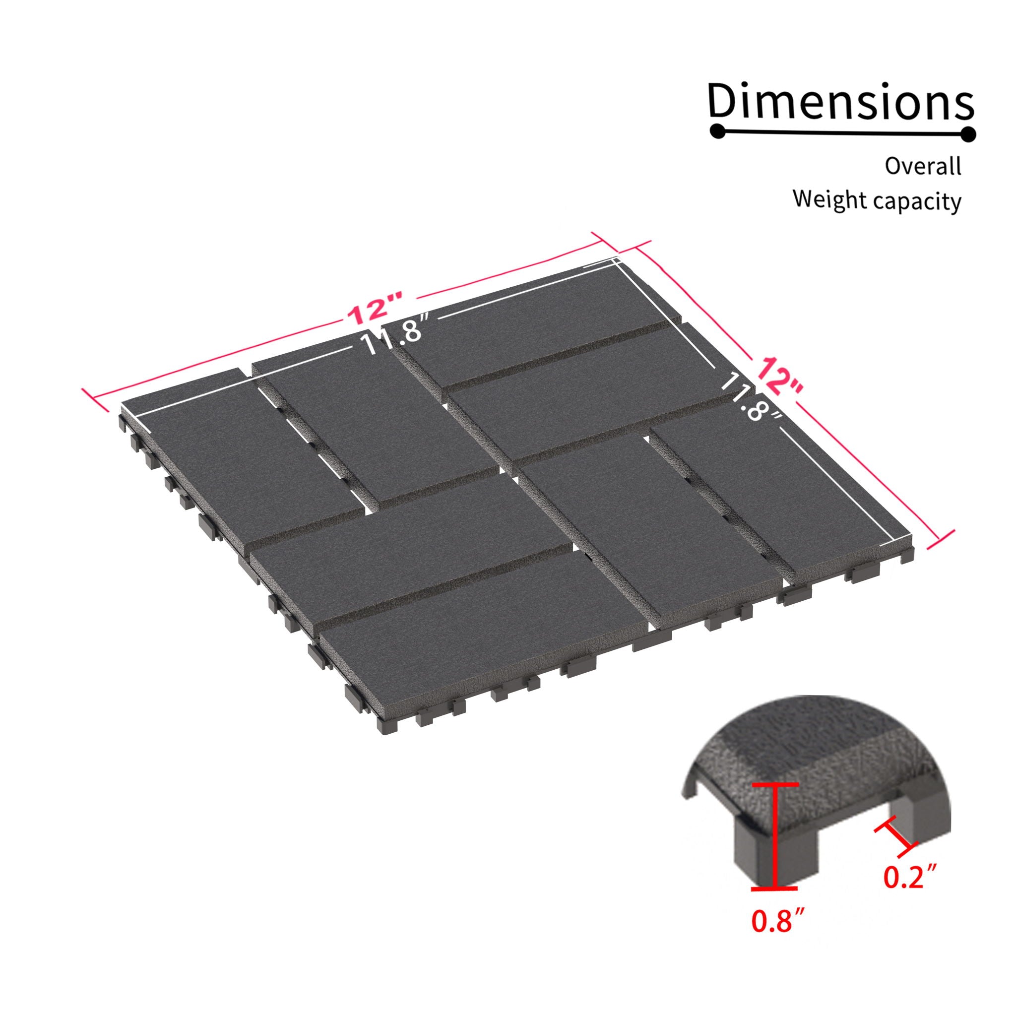 Interlocking Deck Tiles, 44 Pack