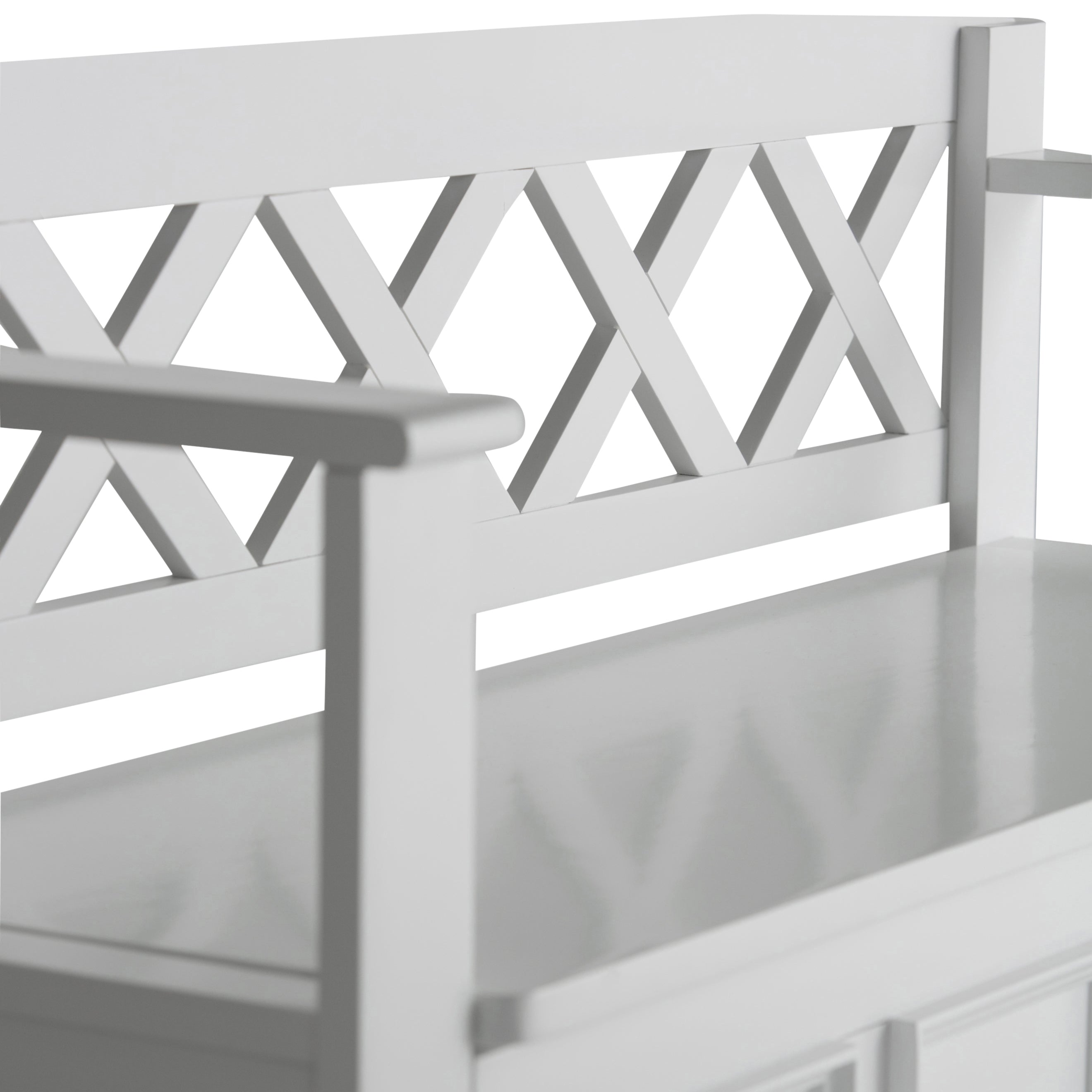 Amherst Solid Wood Entryway Storage Bench in White