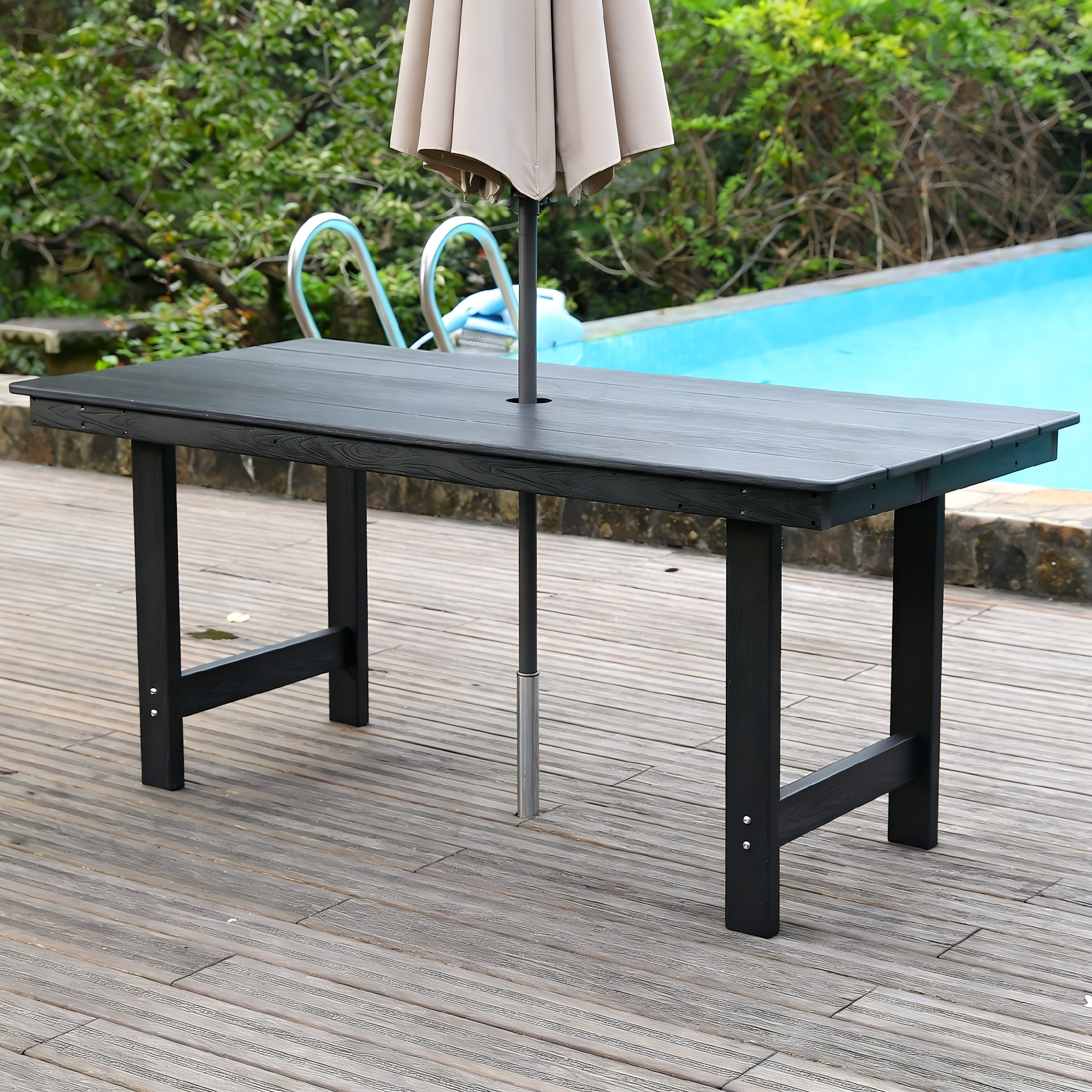HDPE Outdoor Patio Dining Set with 6 Chairs