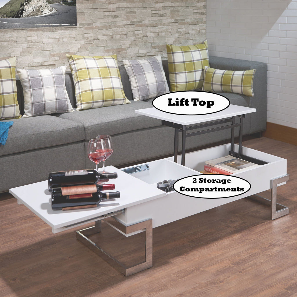 Calmam High Gloss Coffee Table With Lift Top