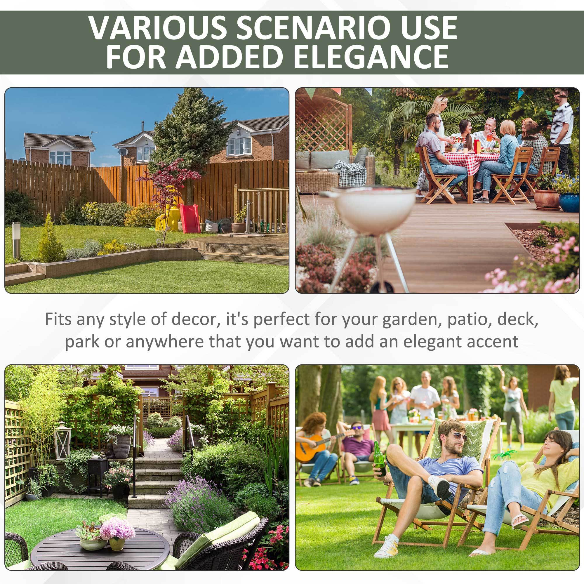 Outsunny 13' x 18' Ceramic Garden Stool with Woven Lattice Design & Glazed Finish