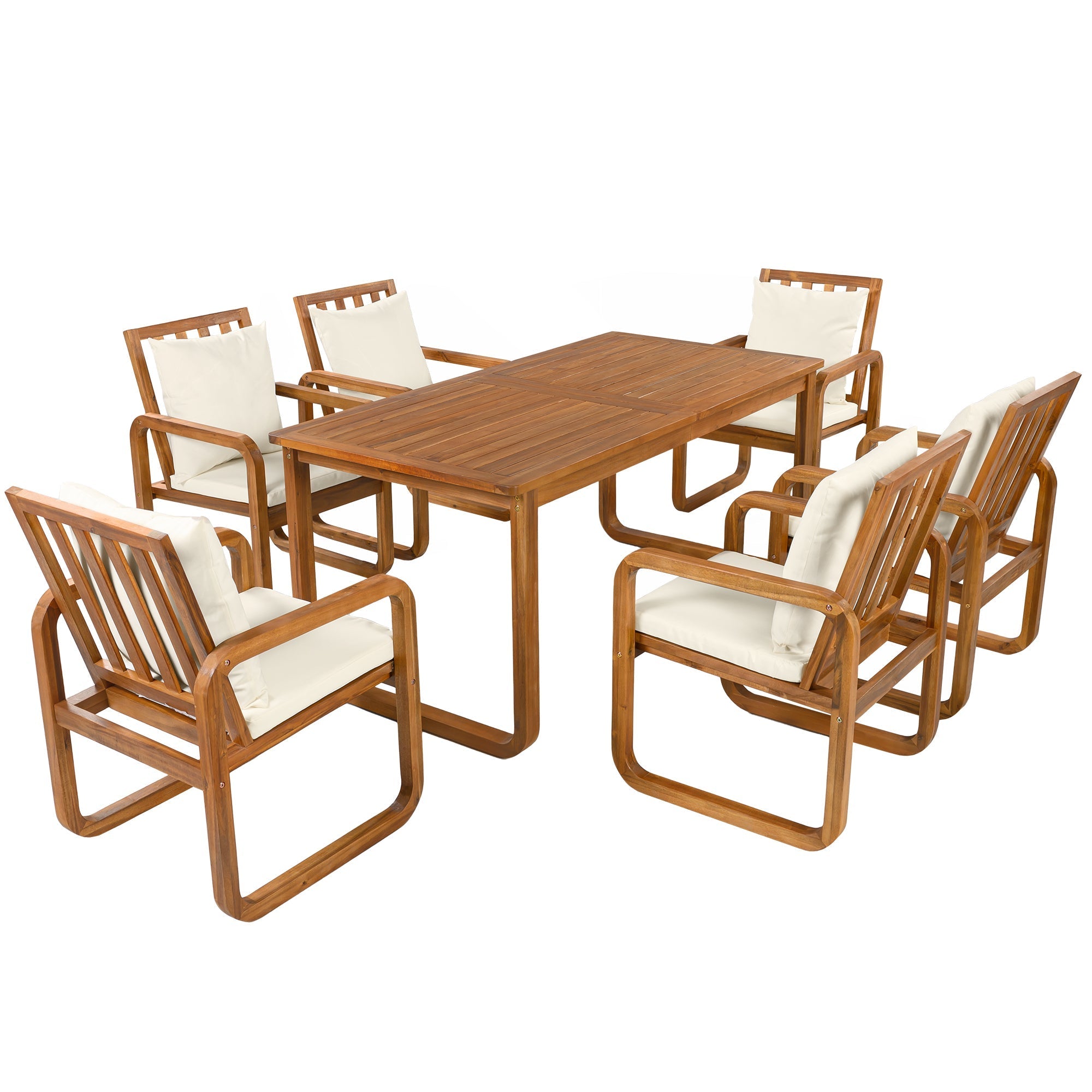 7 Pieces Patio Dining Set Outdoor Dining Table and Chairs