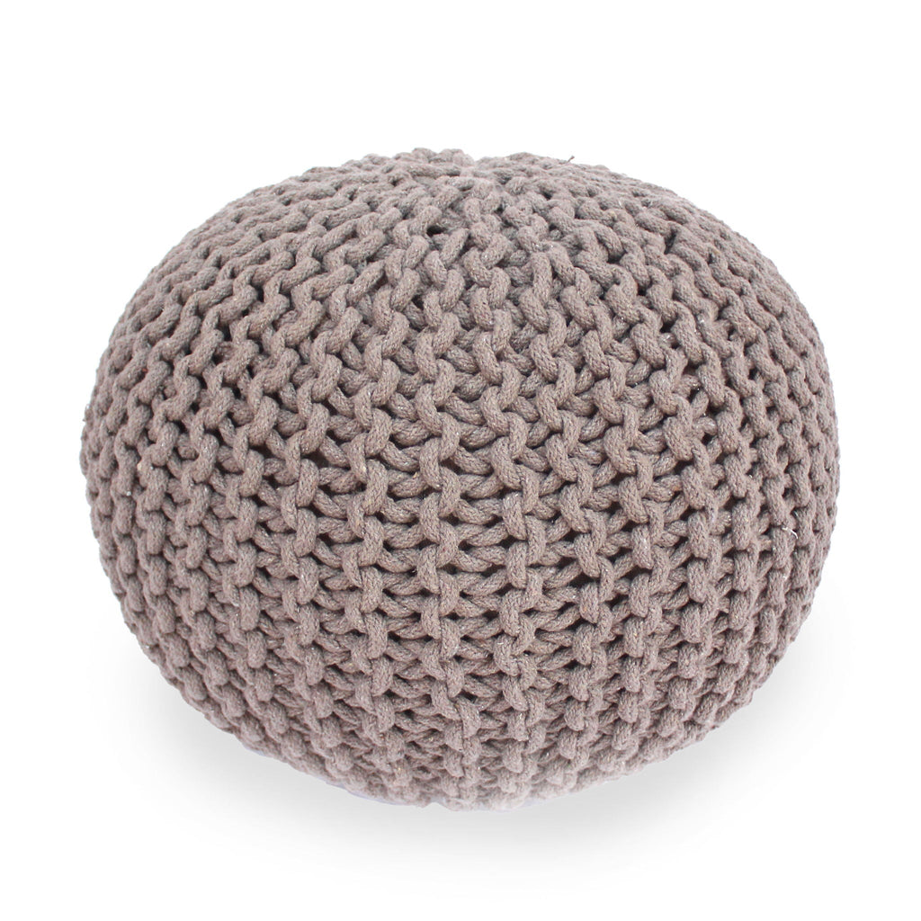 Moro Knitted Round Pouf With Pumpkin Shape