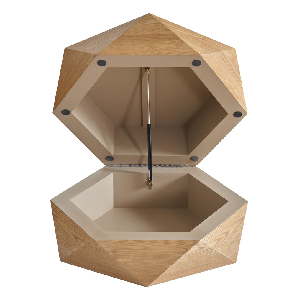36.61'' Retro Style Polygon Flip Top Coffee Table