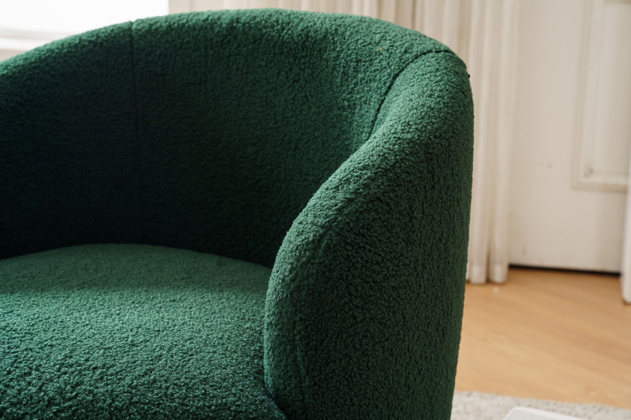 Teddy Fabric Swivel Accent Armchair Barrel Chair