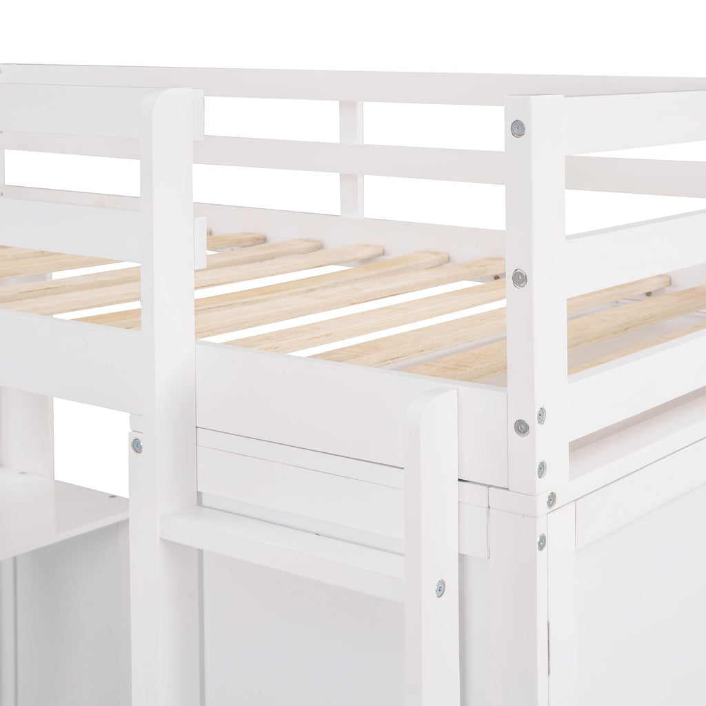 Loft Bed With Drawers, Desk, And Wardrobe