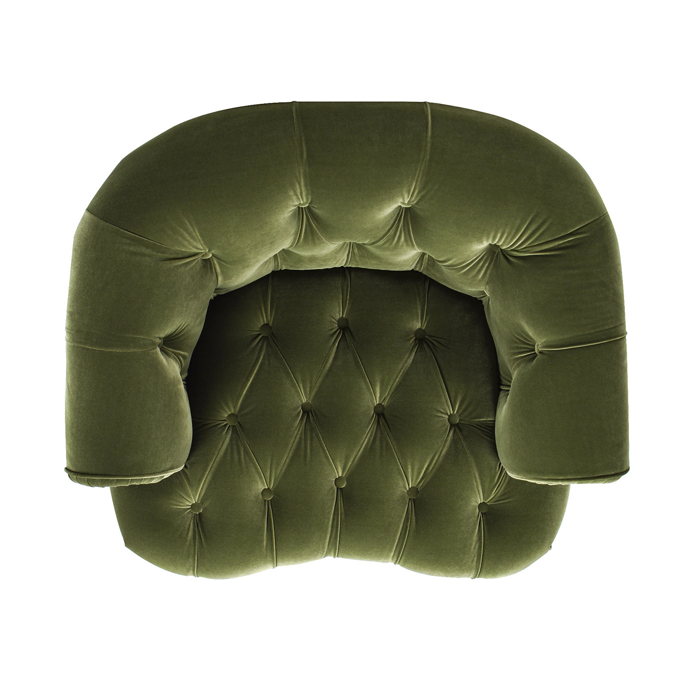 La Rosa Victorian Tufted Upholstered Accent Chair, Olive Green Performance Velvet