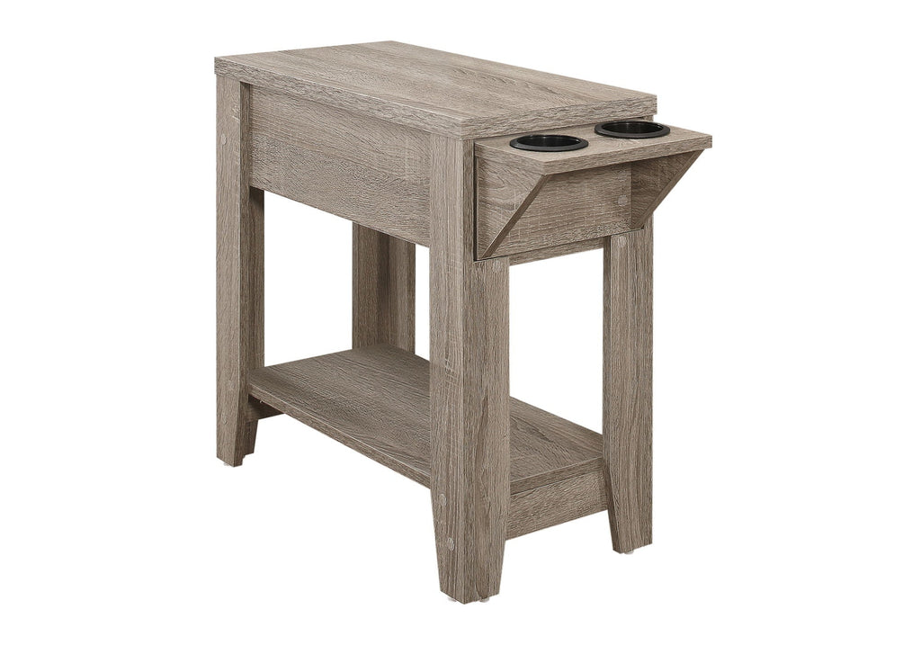 Accent Side Table with Storage and Built-In Lamp