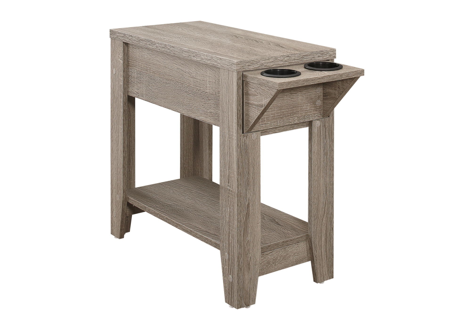Accent Side Table with Storage and Built-In Lamp