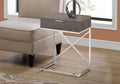 Accent Side Table with Storage Drawer in Taupe