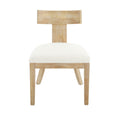 Contemporary Fabric Upholstered Side Dining Chairs Set With Curved Back