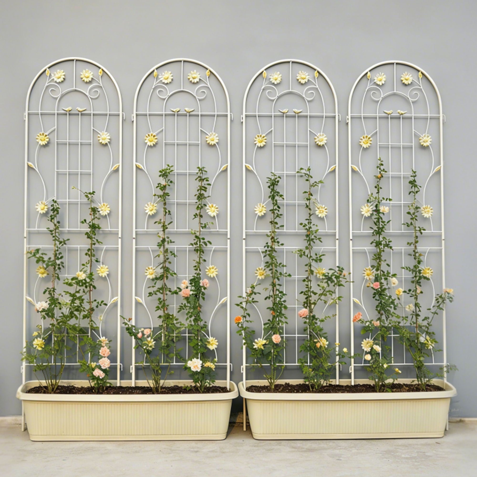Metal Garden Trellis Rustproof Trellis For Climbing Plant Outdoor Flower Support