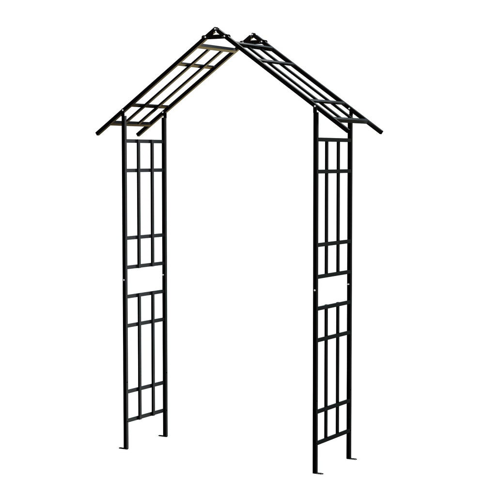 Metal Garden Arch with Adjustable Width for Climbing Plants