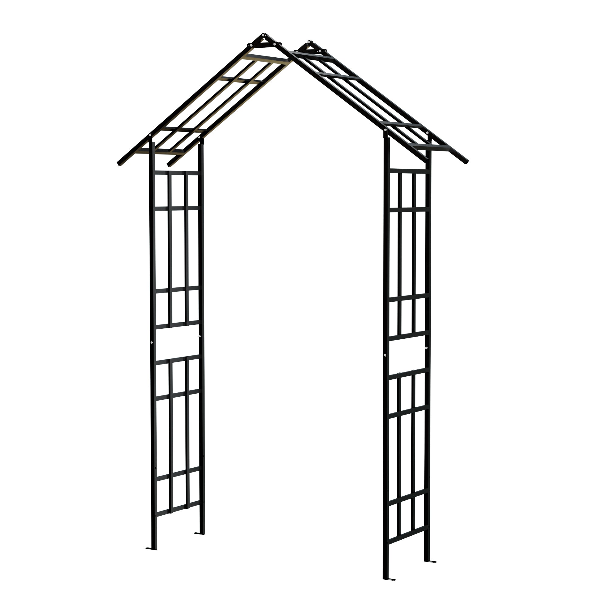 Metal Garden Arch with Adjustable Width for Climbing Plants