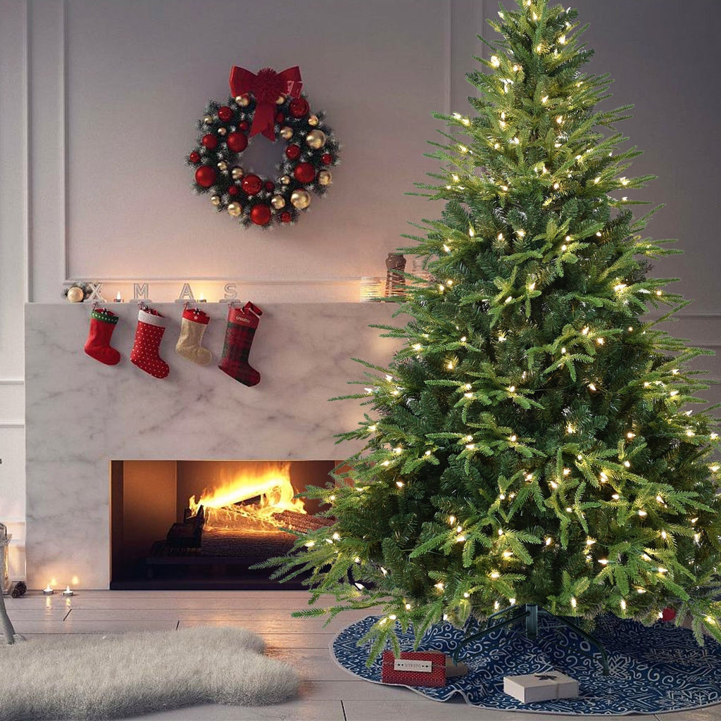 6.5ft Pre-Lit Artificial Christmas Tree with 450 Warm White Lights