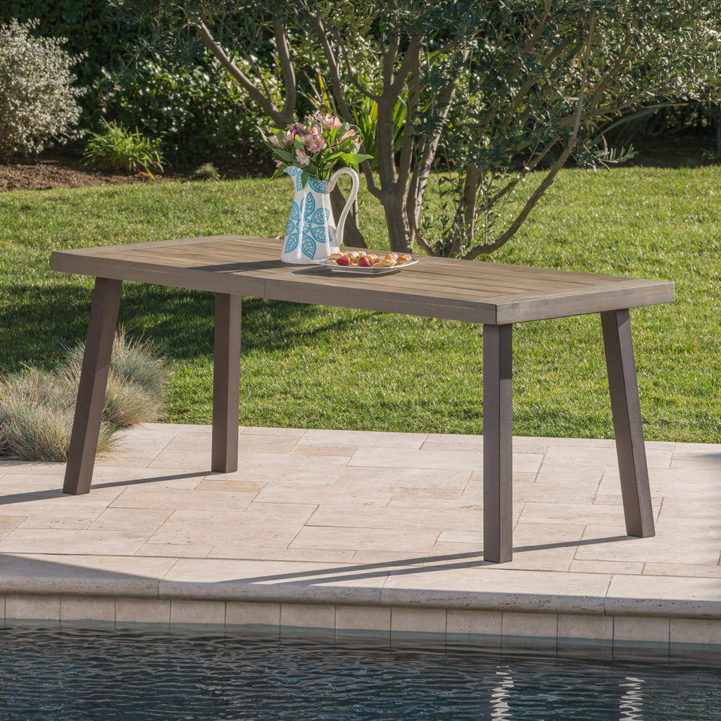 Acacia Wood Dining Table with Slat Design