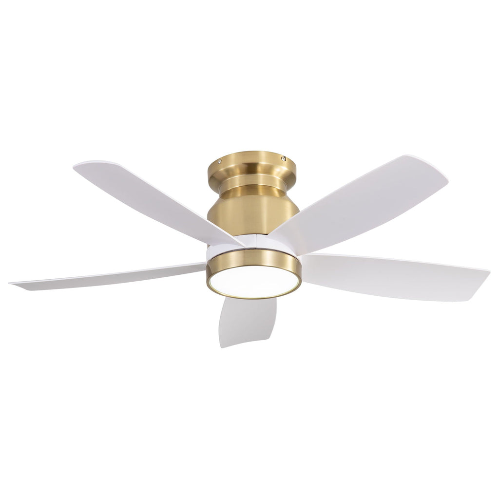 Flush Mount Ceiling Fan with LED Light and Remote Control