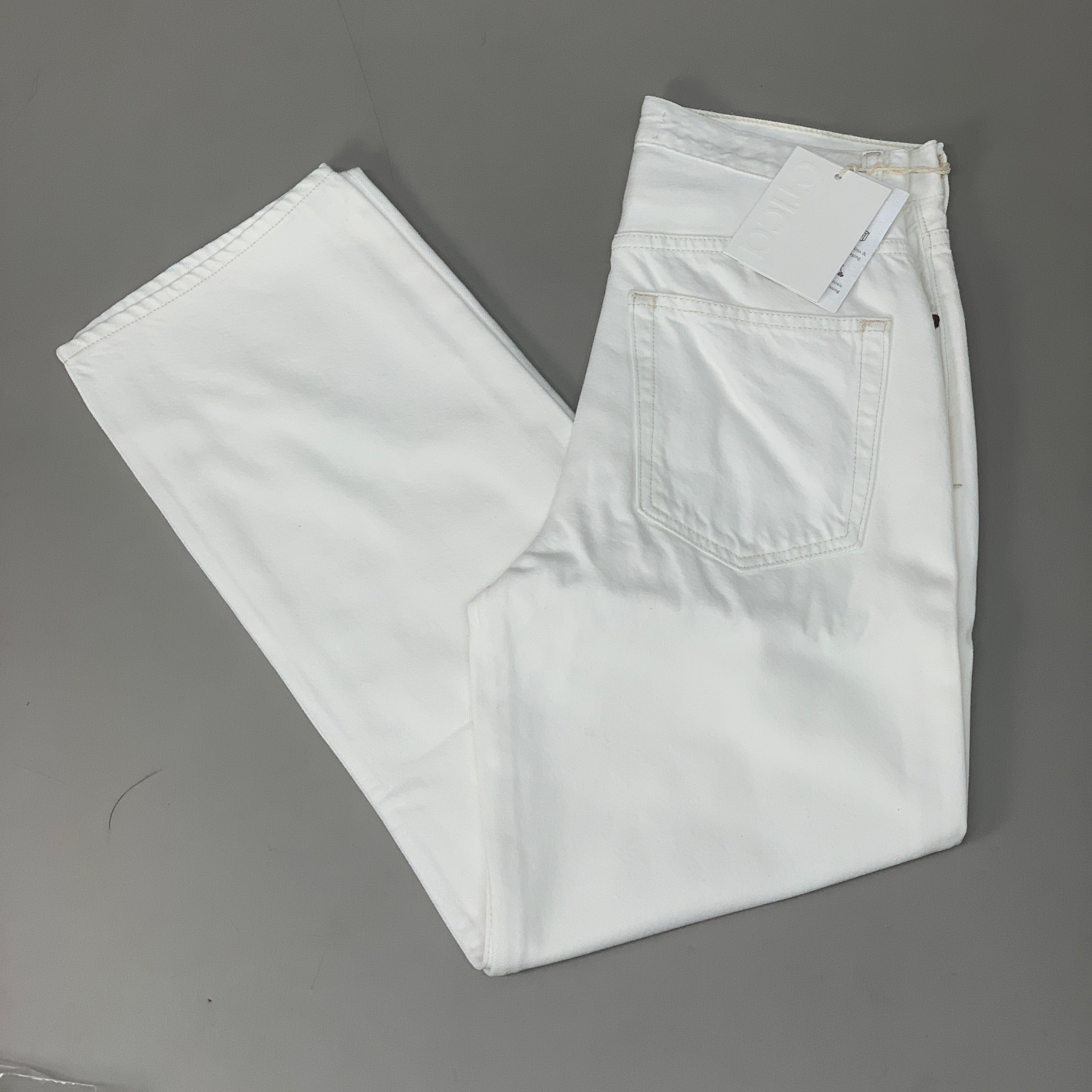 ETICA Tyler High Waist Straight Leg Ankle jeans Vintage White Size 28 EW180114A