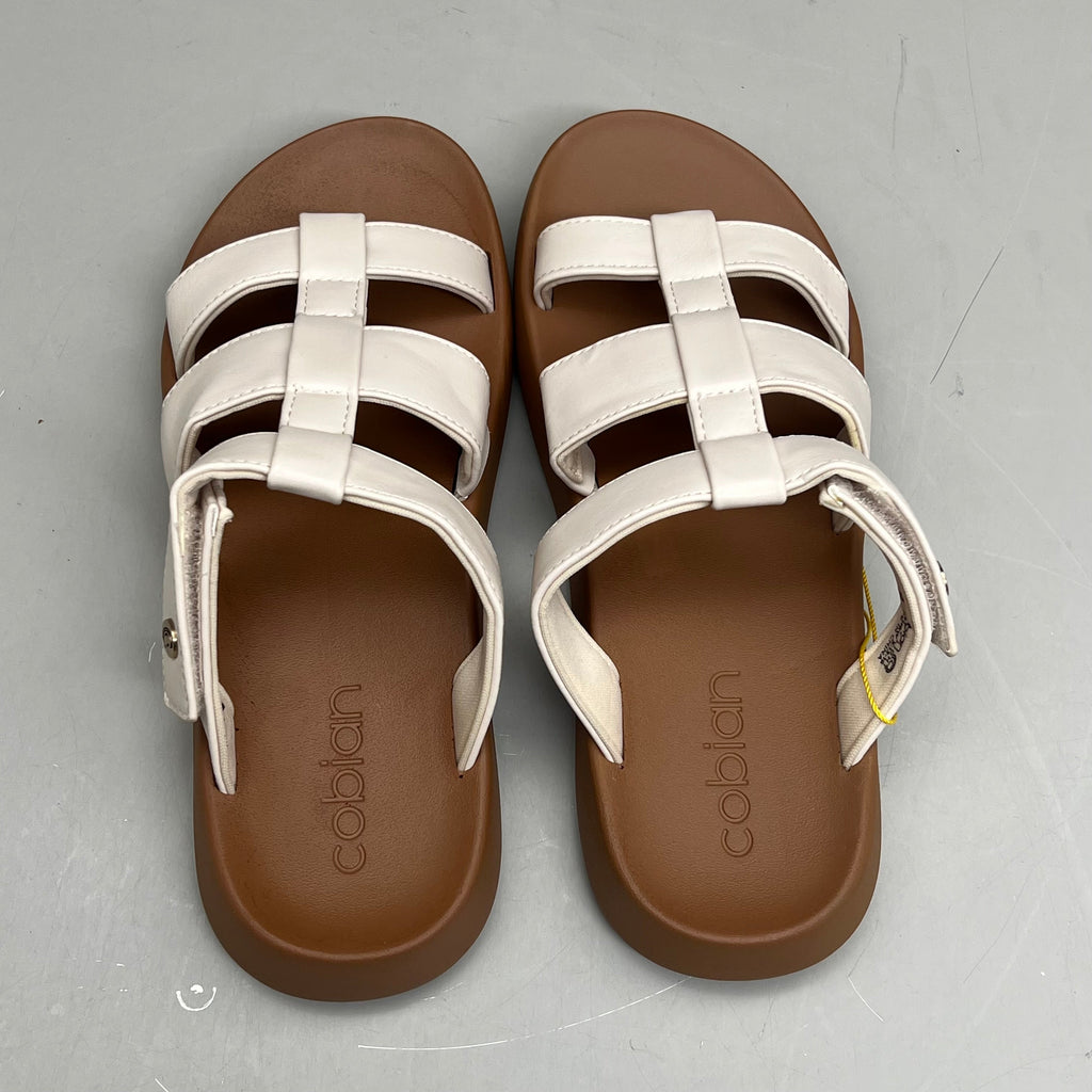 COBIAN Amalfi Synthetic Leather W/ Microfiber Lining Sandals Women's Sz 8, 38.5 EU Cream AMA25-110-8