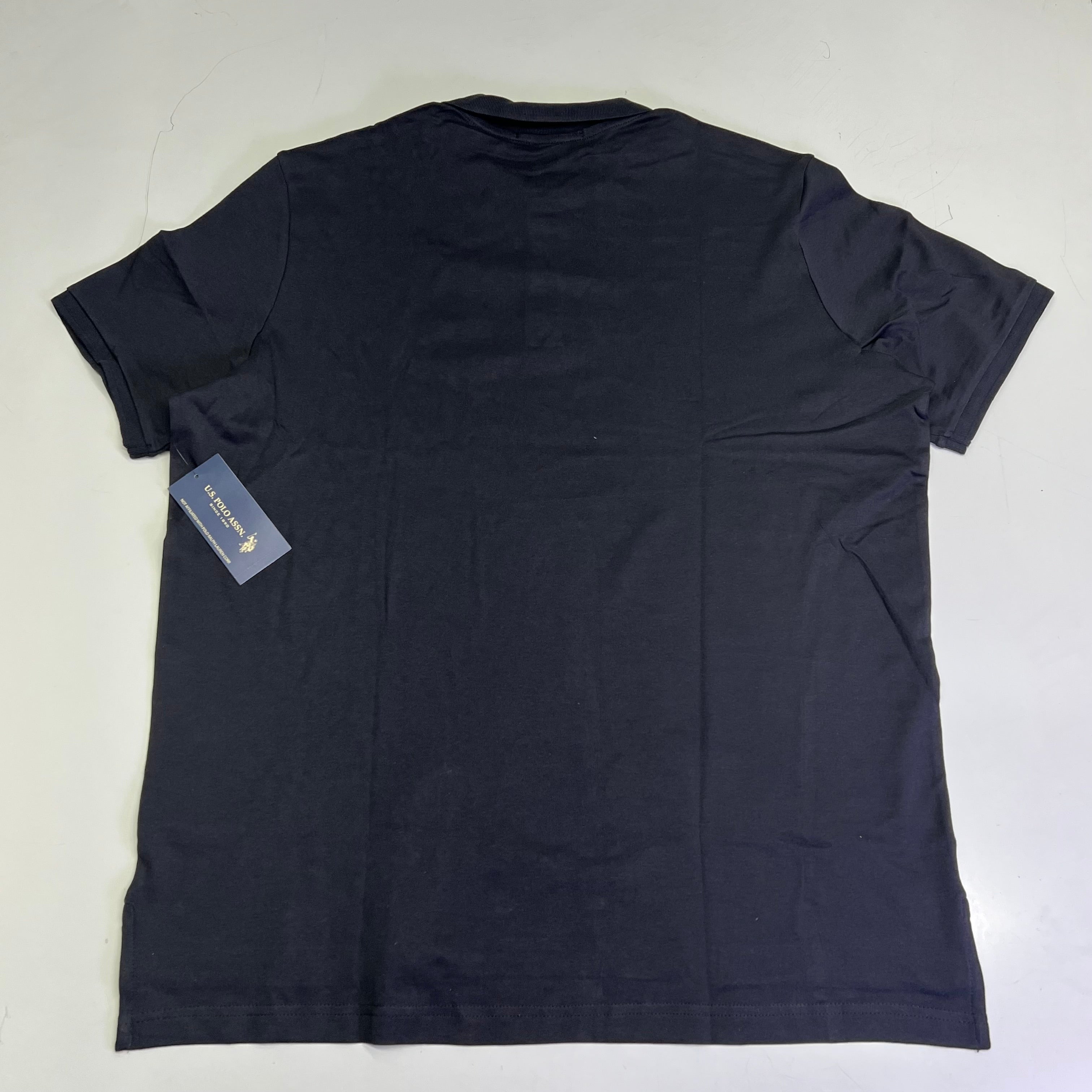 U.S. POLO Interlock Polo Shirt W/ Embroidered Logo Men's Sz 2XL Black 23000123